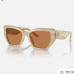 Tory Burch Beige and Brown Sunglasses